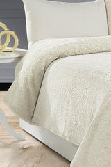 2.8 Kg Embos Printed Pamela Thick Double Blanket 230x240 Cm Cream - Swordslife