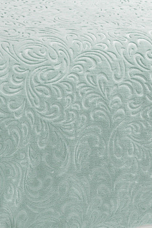 2.8 Kg Embos Printed Pamela Thick Double Blanket 230x240 Cm Mint - Swordslife