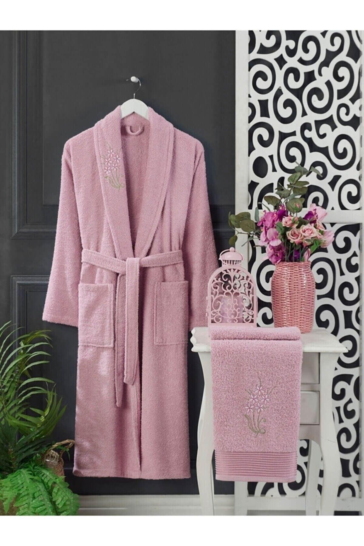 4 Piece Family Bathrobe Set Women Men Towel Bathrobe Set Navy Blue Pink - Swordslife