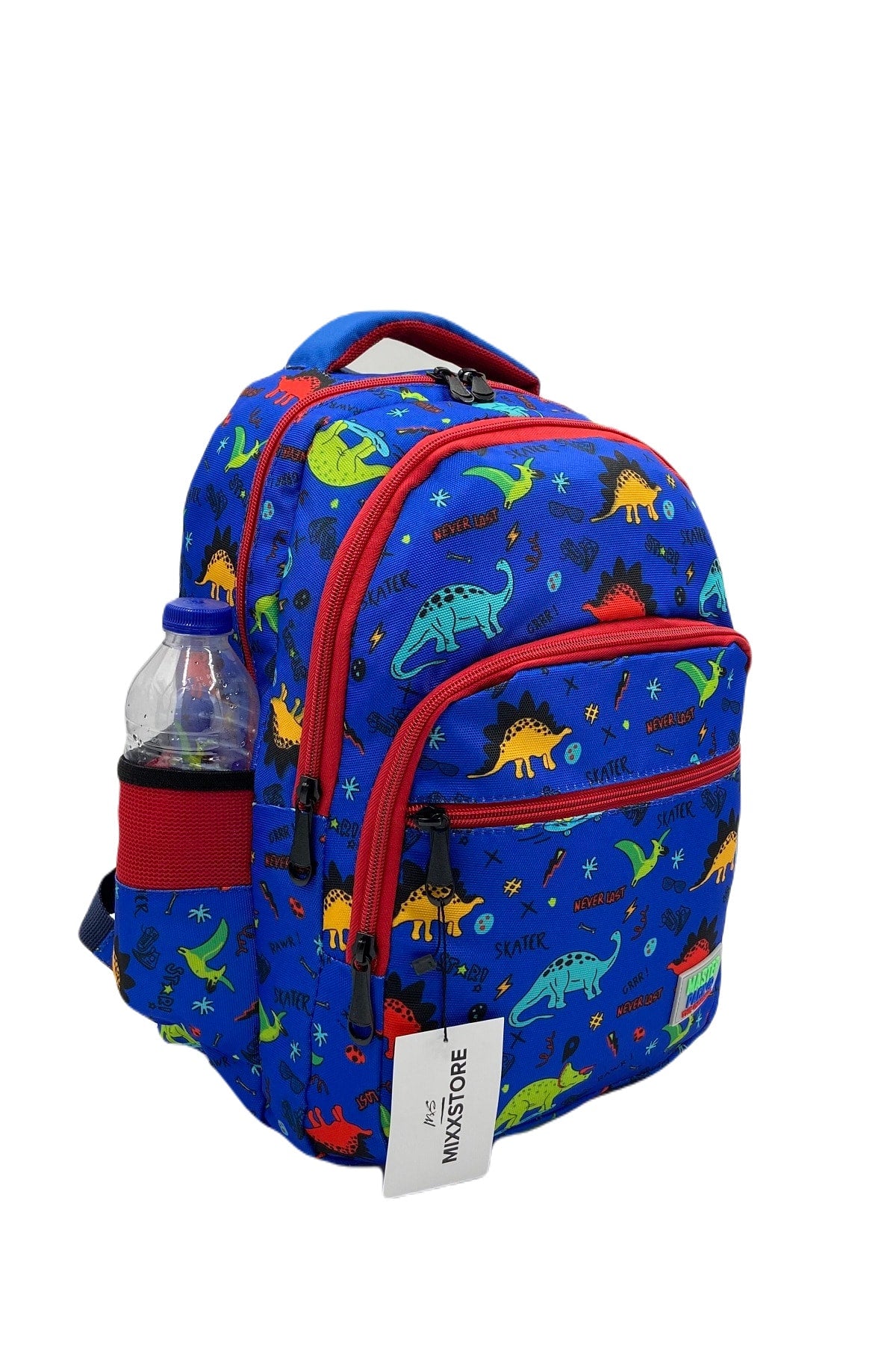 Dinosaur Patterned Baby Boy Backpack Primary School Bag With Food And Pencil Holder