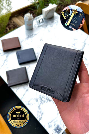 Black Butterfly Model Genuine Leather Men'S Name Custom Printed Wallet