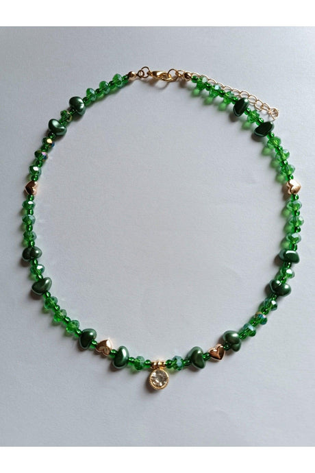 Pearl Green Necklace with White Shimmer Tip - Swordslife