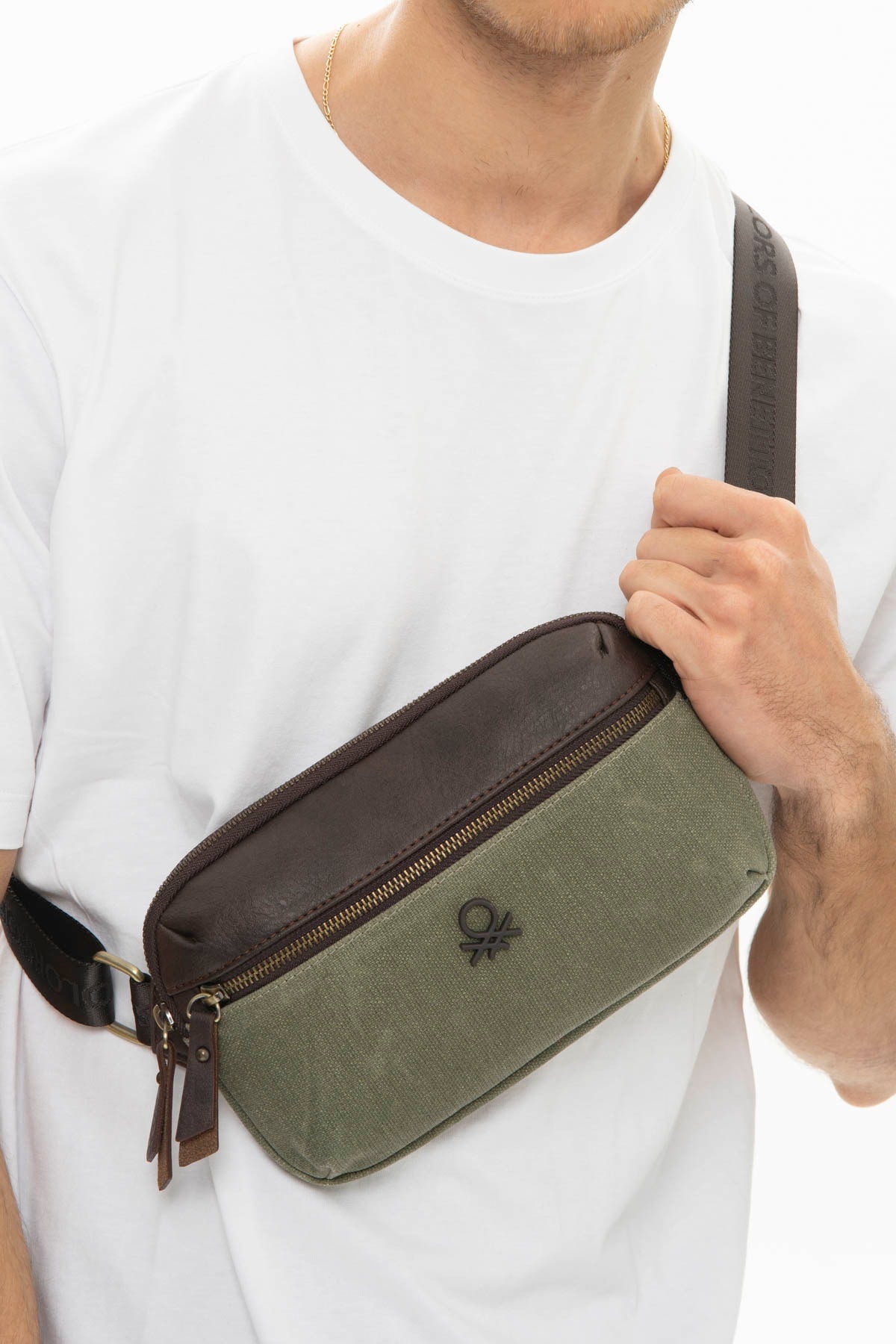 Benetton Men'S Waist Bag Khaki Bnt1011