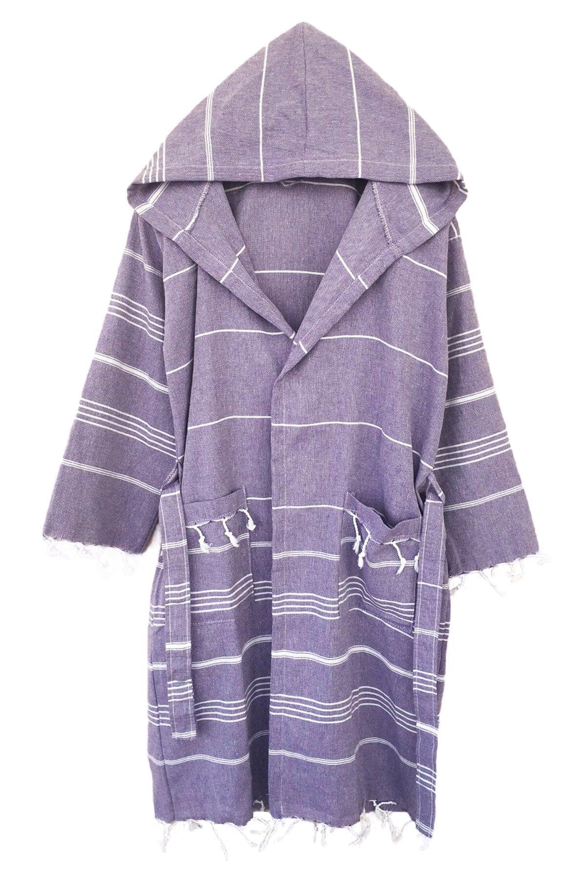 Sultan Hooded Peshtemal Bathrobe 100 Cotton Bath Sea Beach Bathrobe - Swordslife