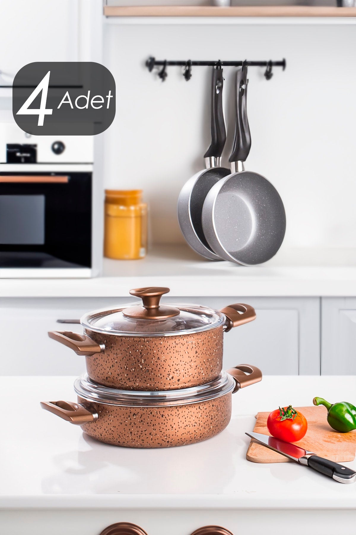 Granite Effect Mini Cookware And Pan Set - 6 Piece Cookware Set