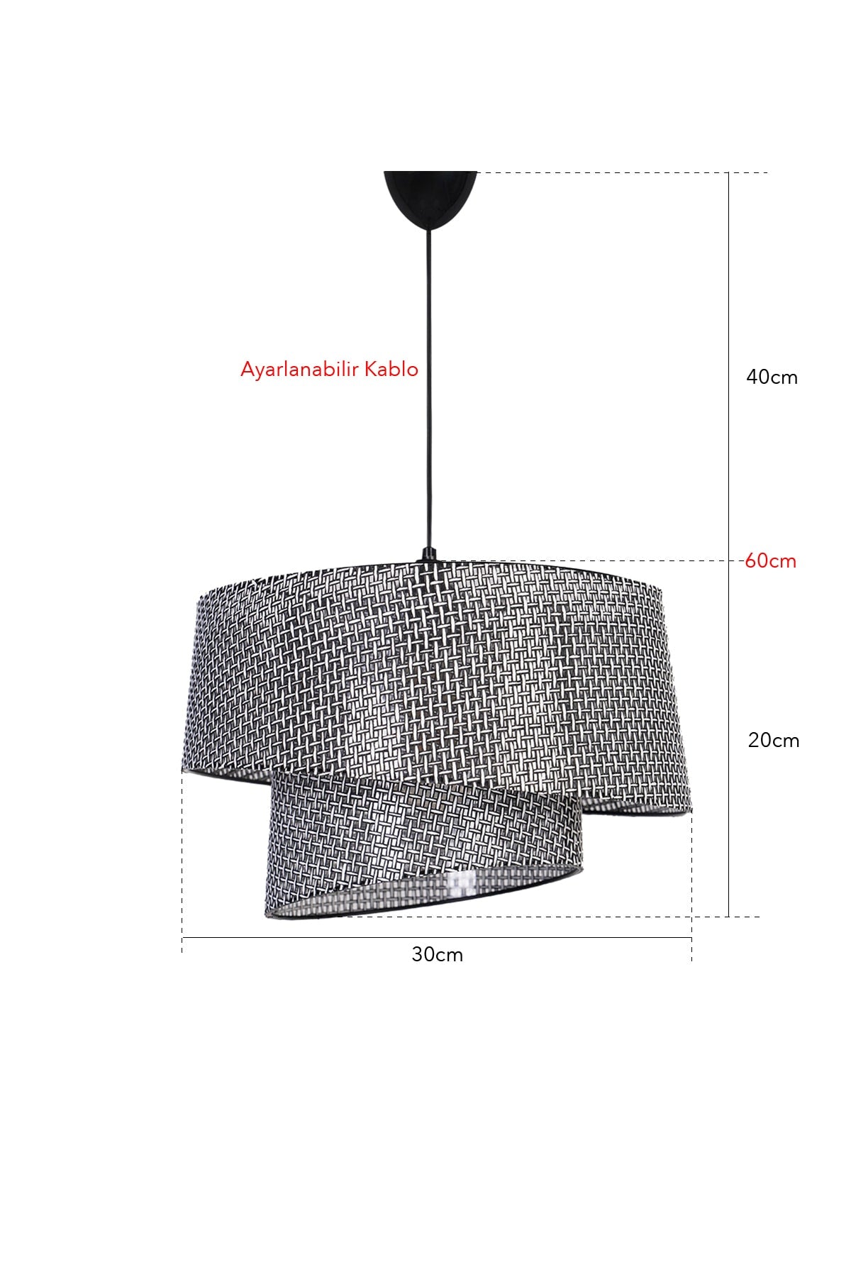 Cıntre Pendant Lamp Chandelier Black