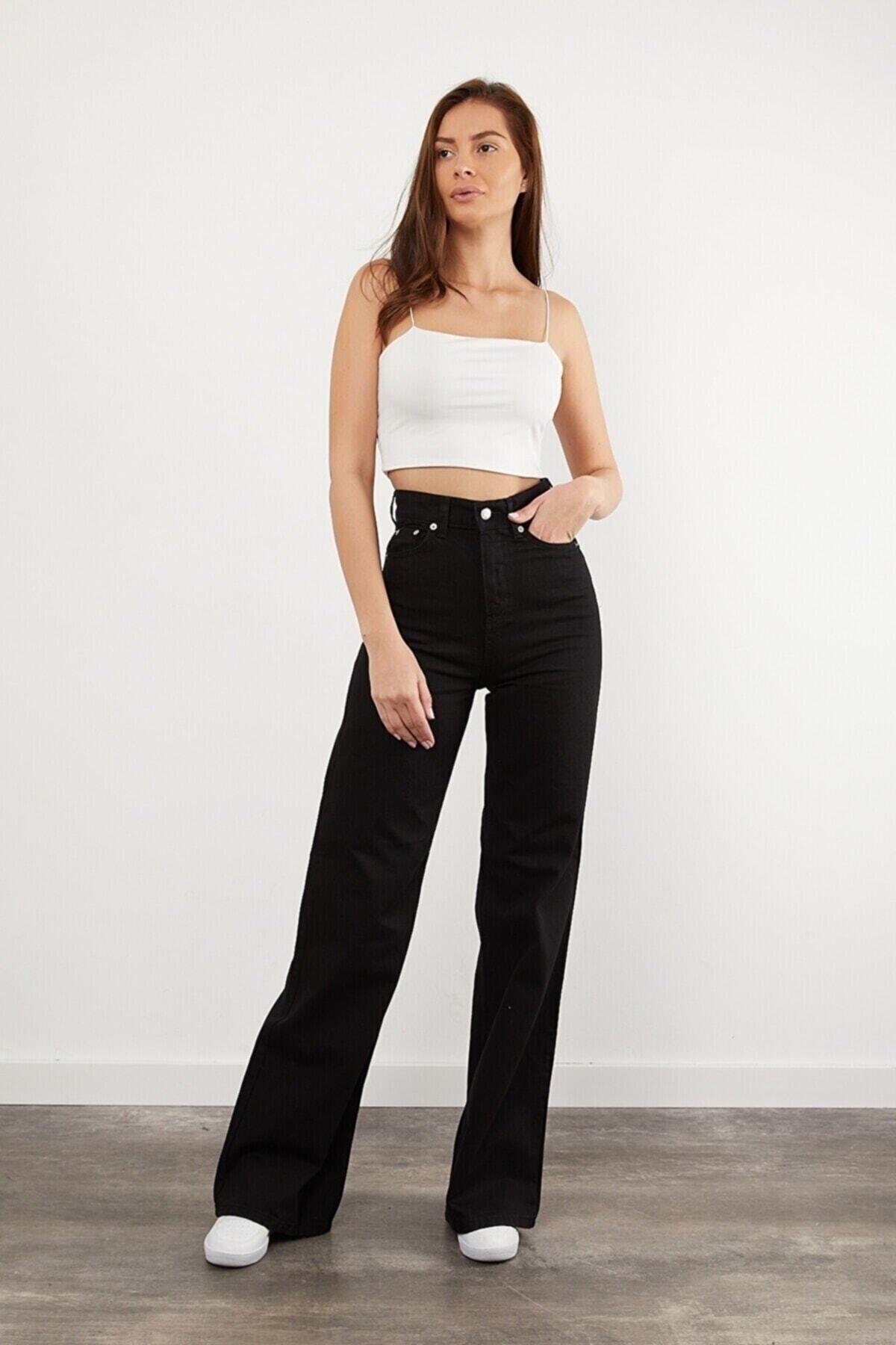 Marlon Unfading Black High Waist Wide Leg Jeans - Swordslife