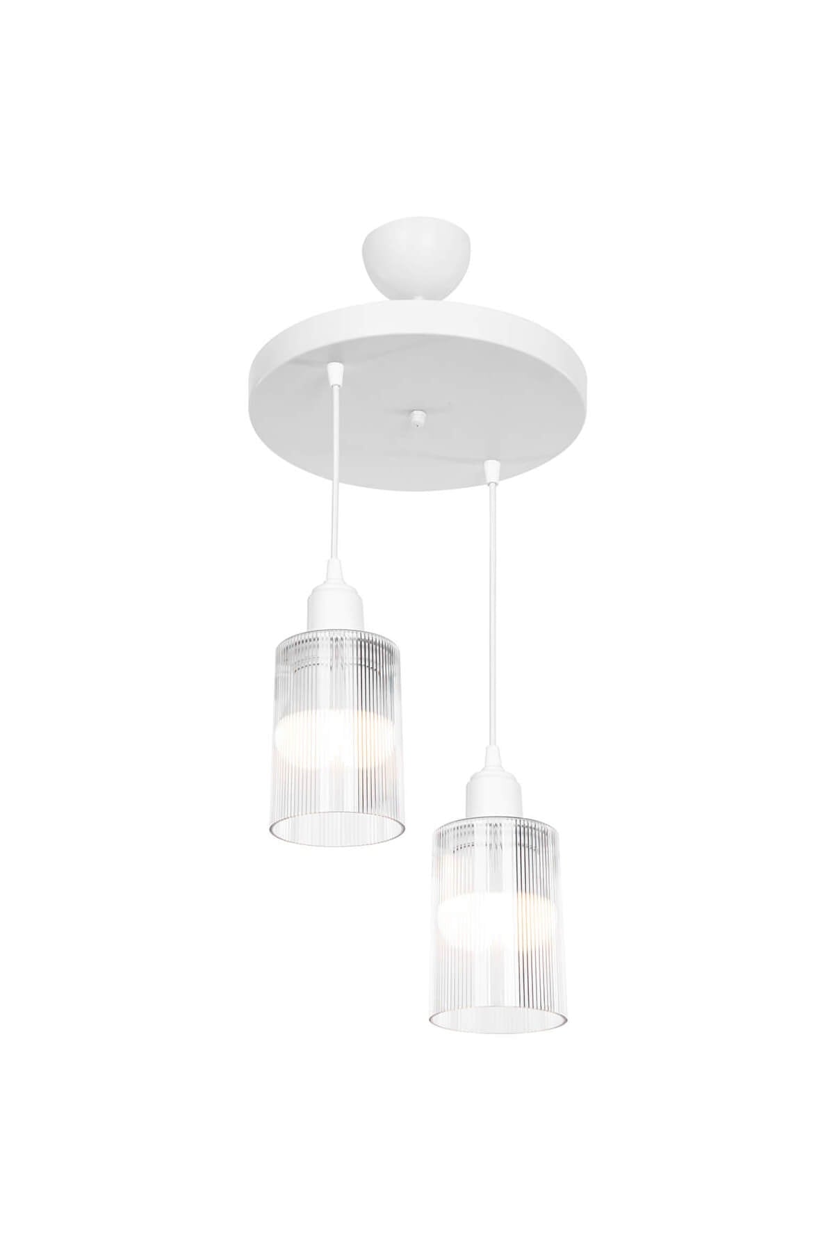 Aksel 2-Piece Chandelier White with Transparent Optical Glass