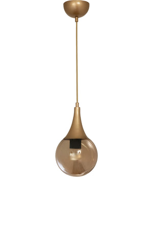 Single Drop Antiqued Round Honey Glass Pendant Lamp Chandelier