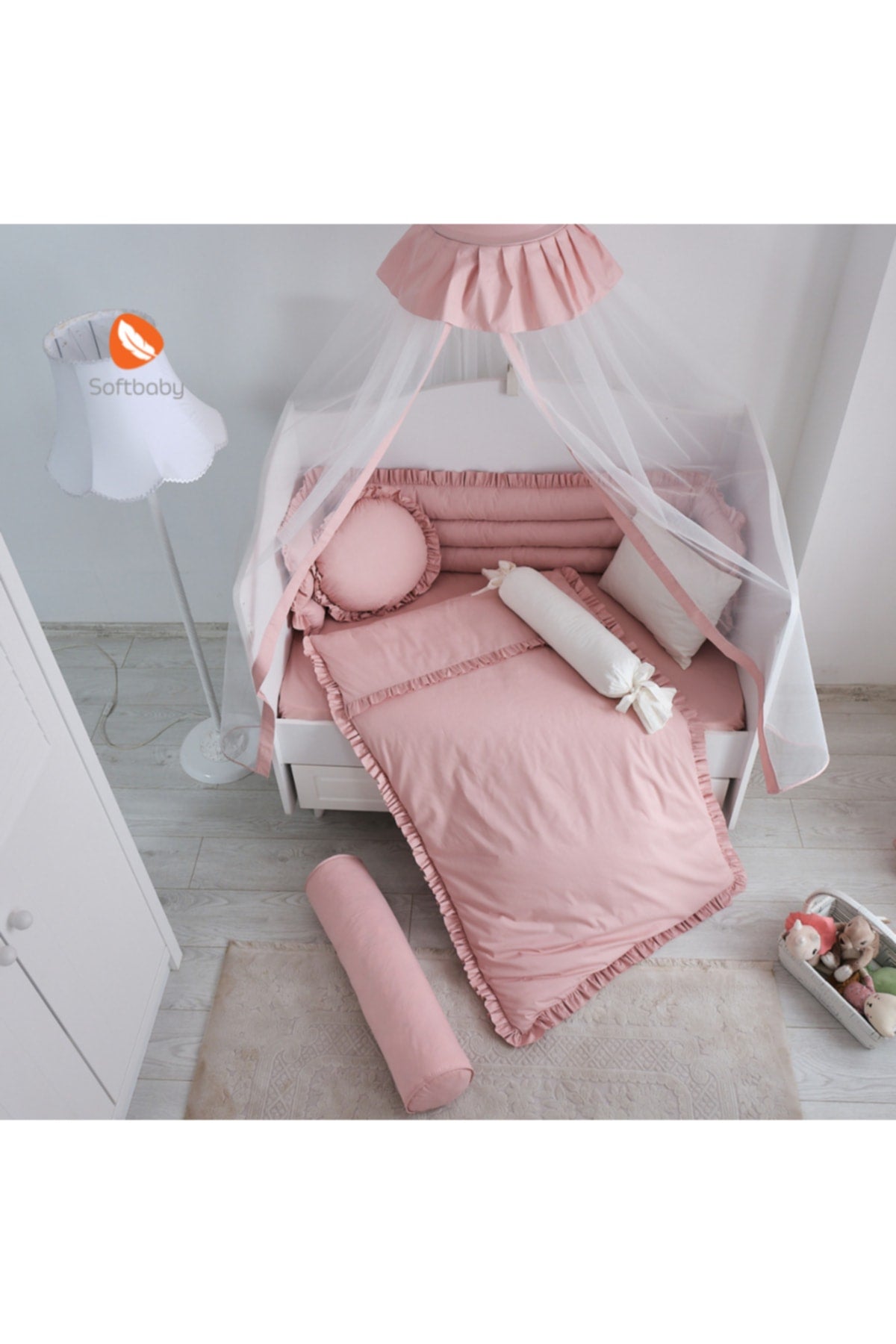 Elegance Pink Katkat Crib Bedding Set