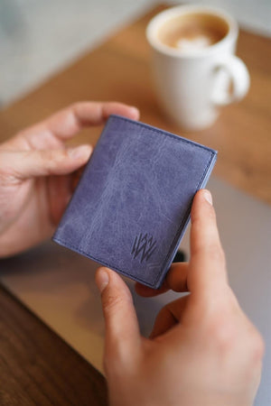 Lisande Genuine Leather Polite Men'S Wallet Crazy Navy Blue
