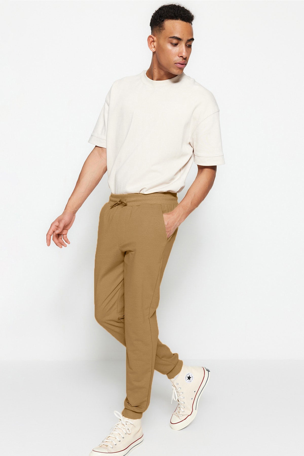 Stone Men'S Basic Regular/Normal Cut Elastic Jogger Sweatpants Tmnss20Ea0053