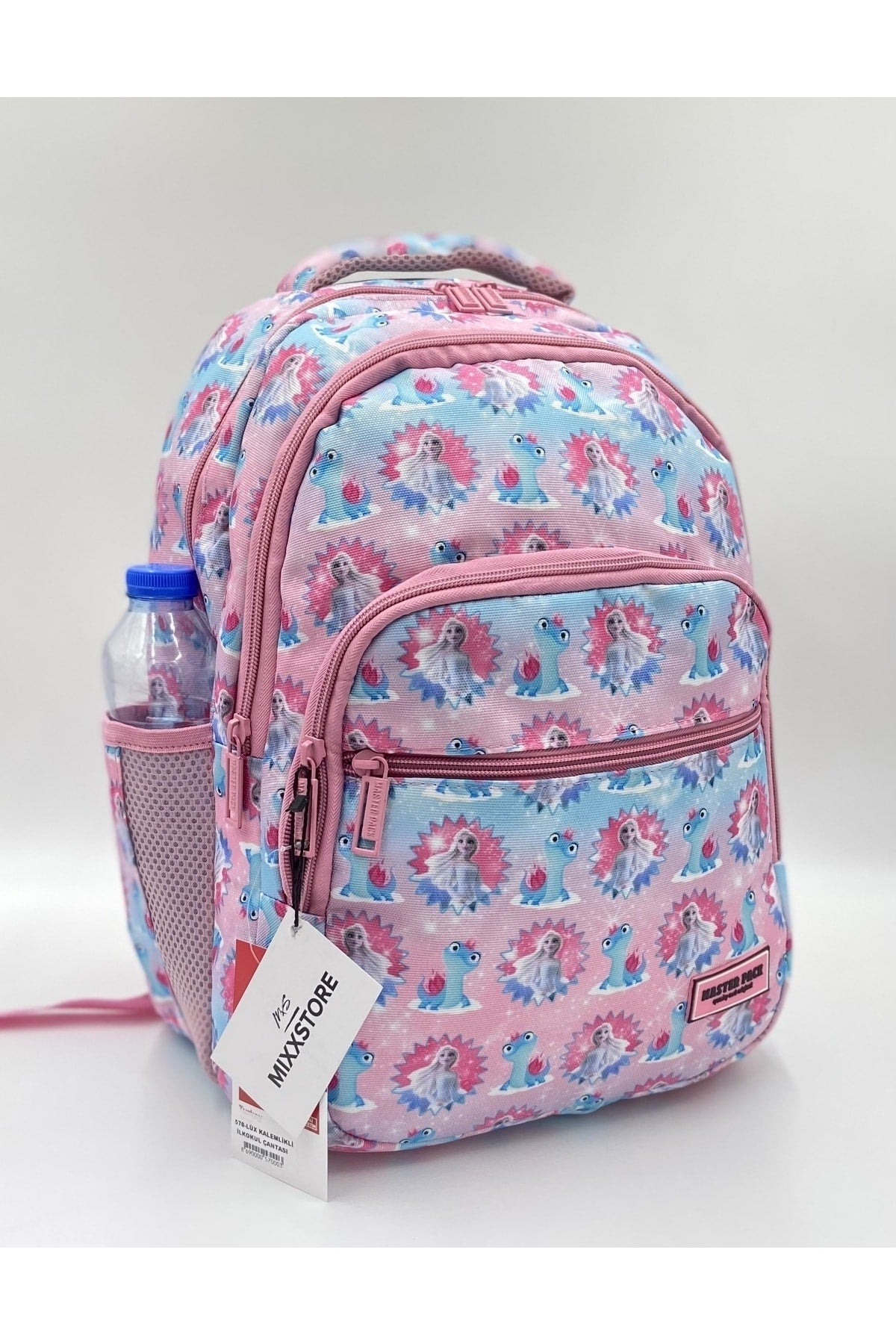 Elsa Patterned Light Pink Color Girl Backpack Primary School Bag with Food and Pencil Holder