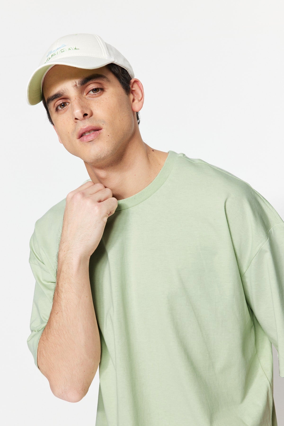 Mint Men'S Basic 100% Cotton Crew Neck Oversize Short Sleeve T-Shirt