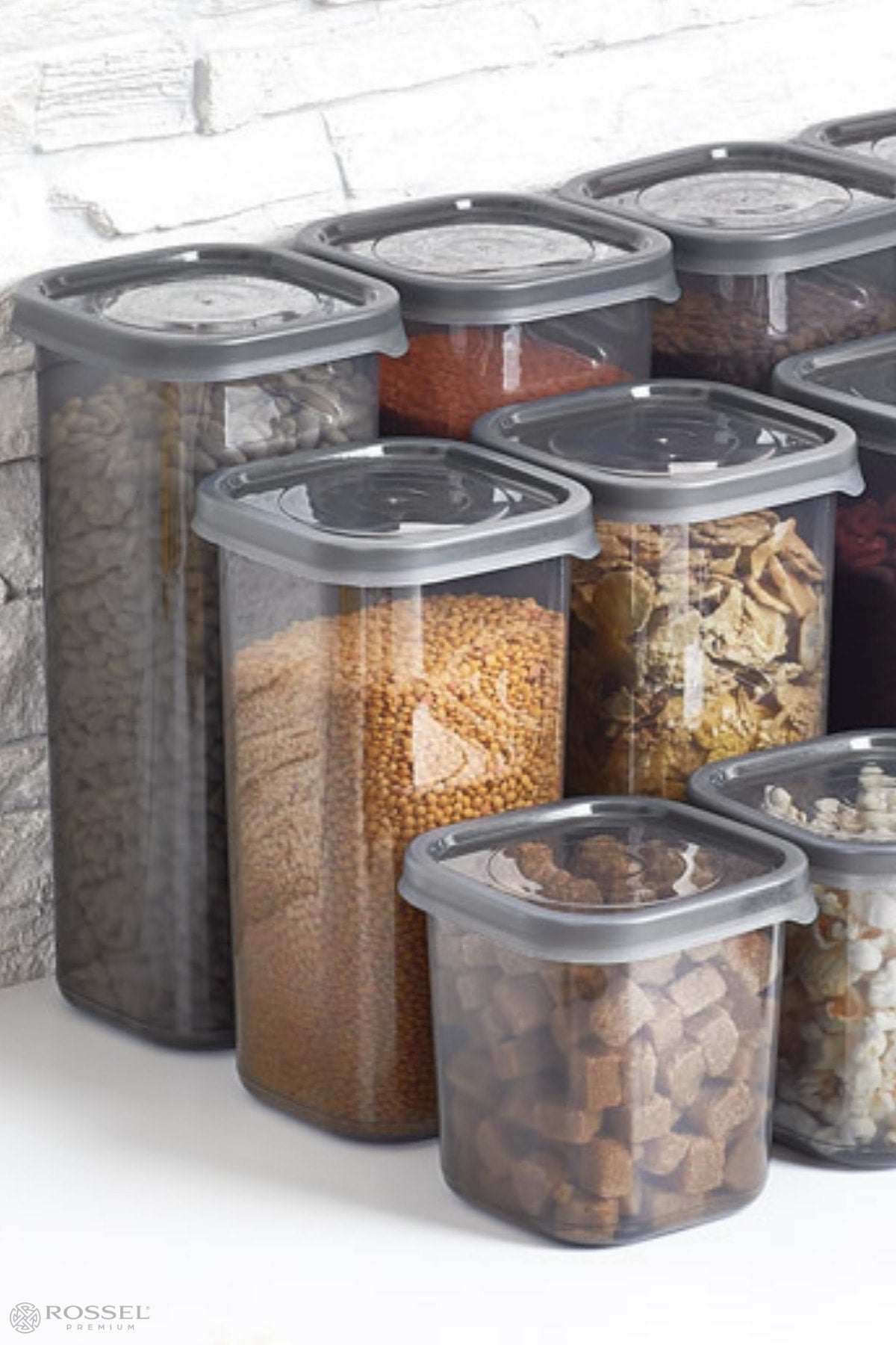 Luxury Smoked 24 Pcs Food Storage Container With Label Gift