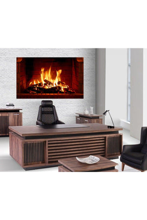 Led Lighted Fireplace Patterned Canvas Painting - Swordslife