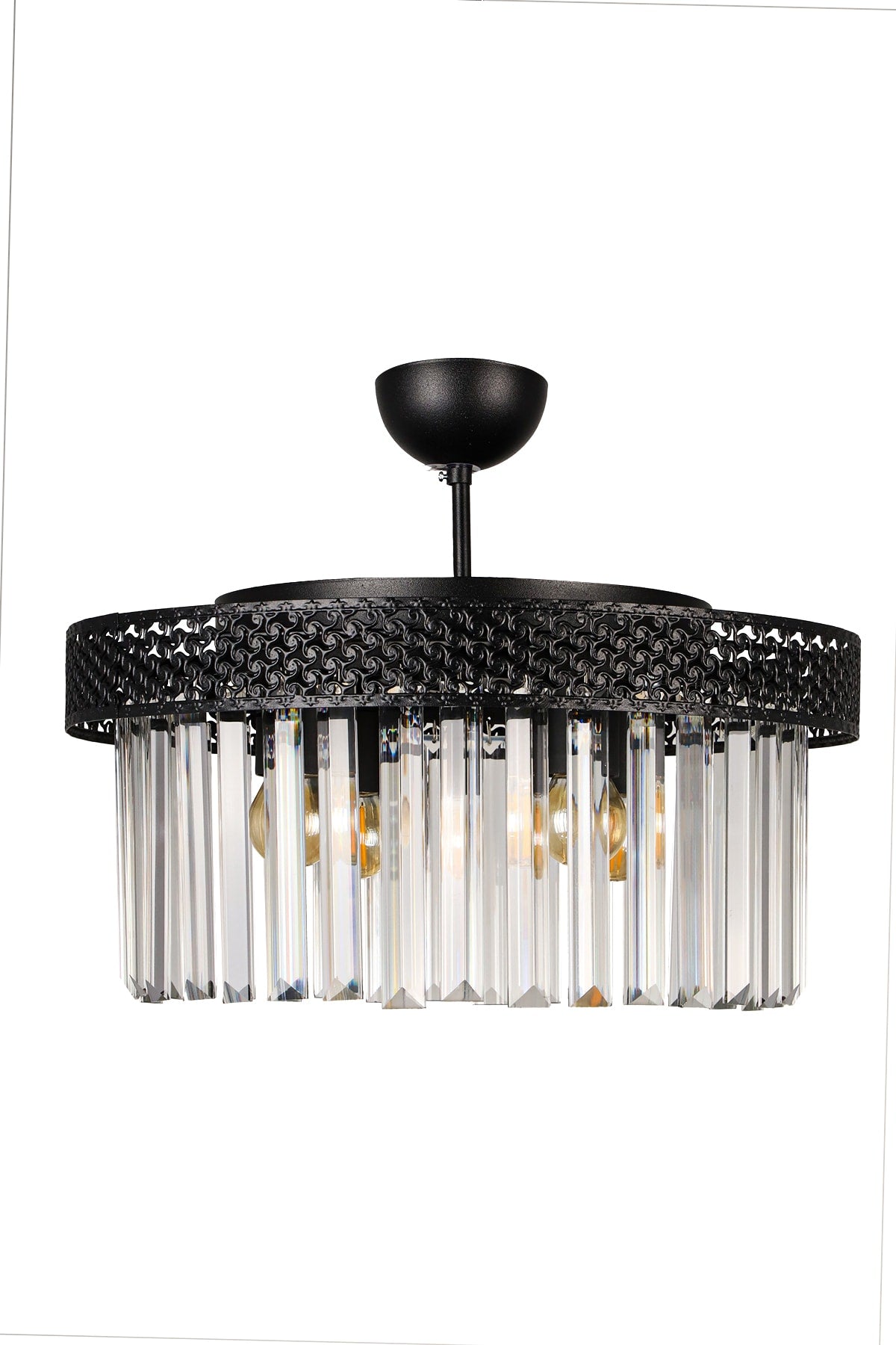 Sitrus 4Th Black Lux Crystal Stone Chandelier