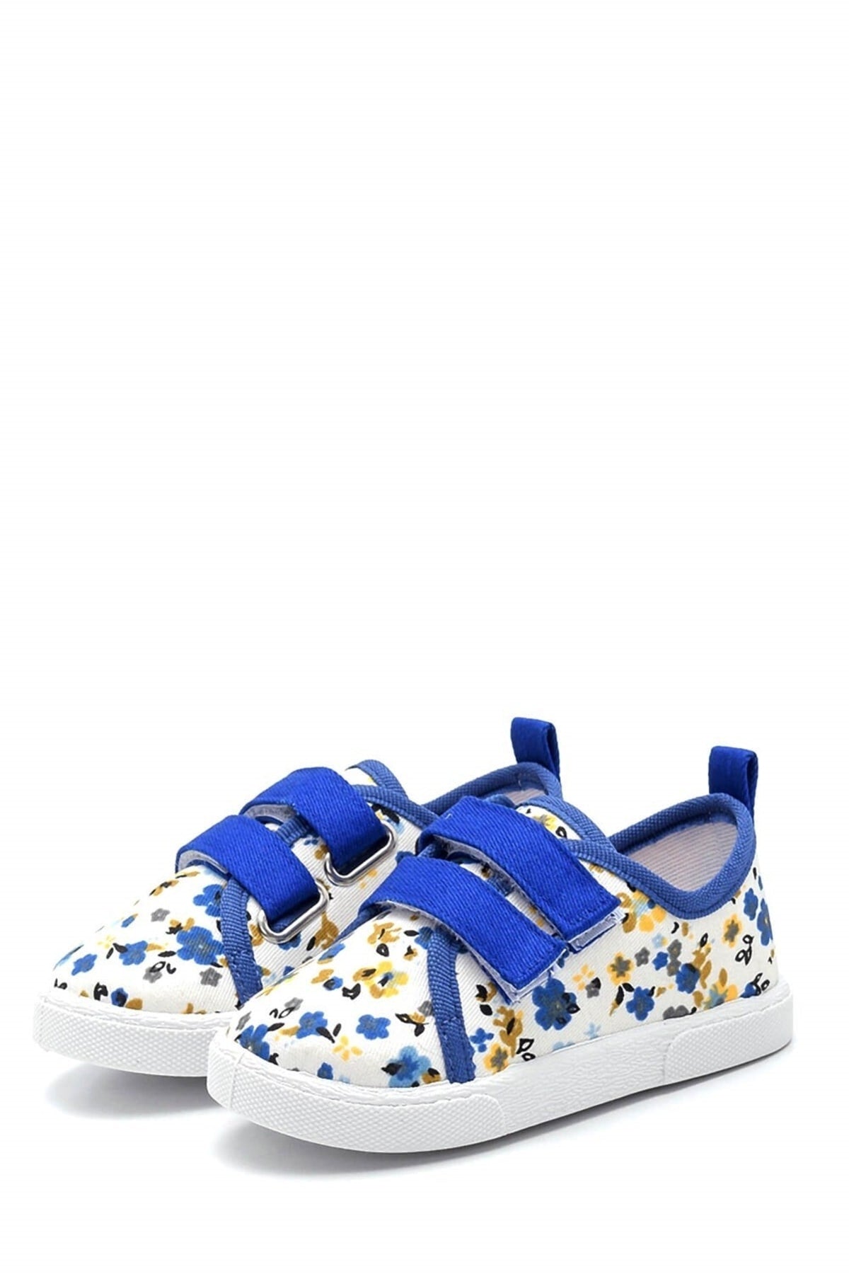 Floral Patterned Double Velcro Linen Sports Children'S Shoes-Saks-F-498