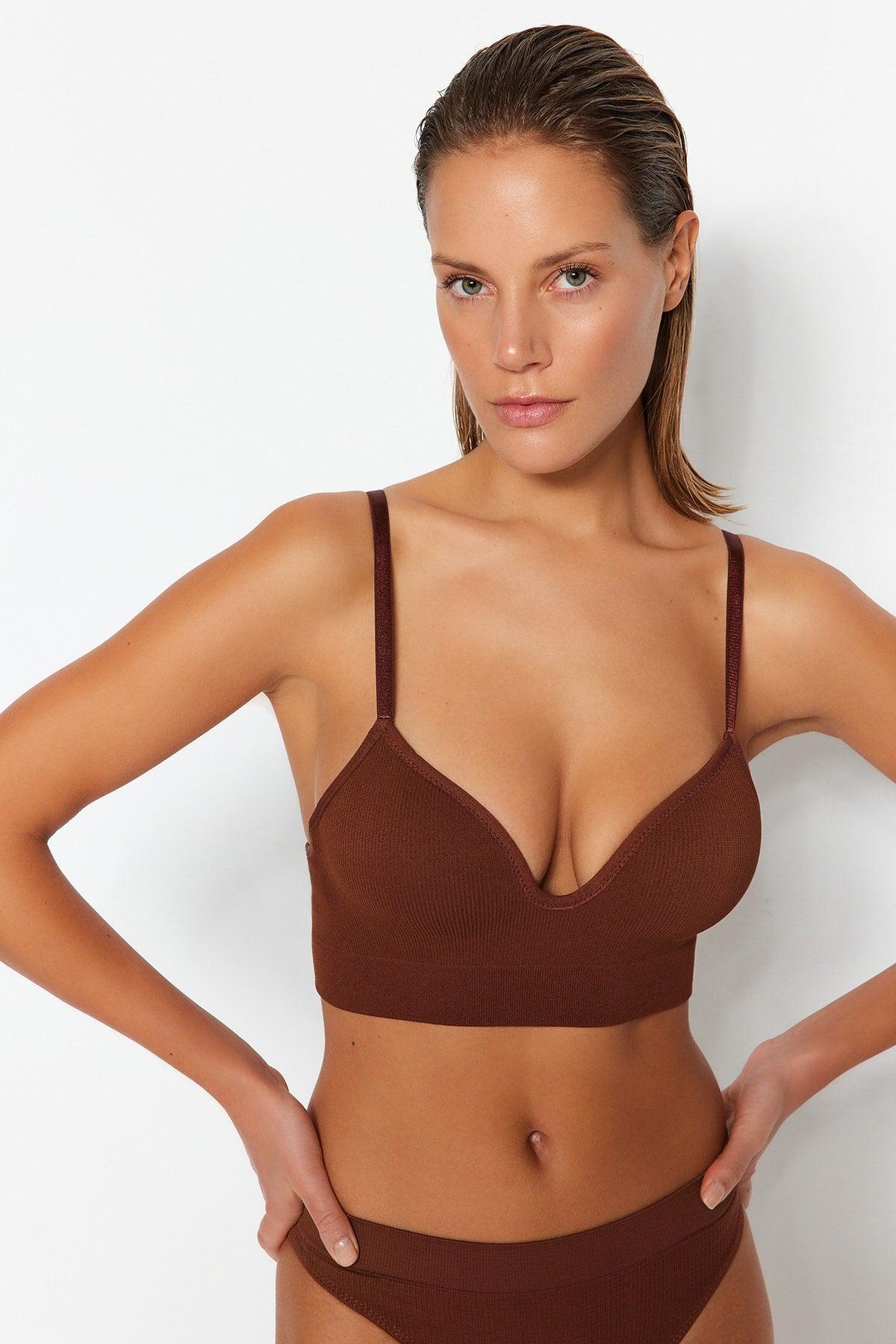 Brown Seamless/Seamless Covered Bra THMAW22SU0043 - Swordslife