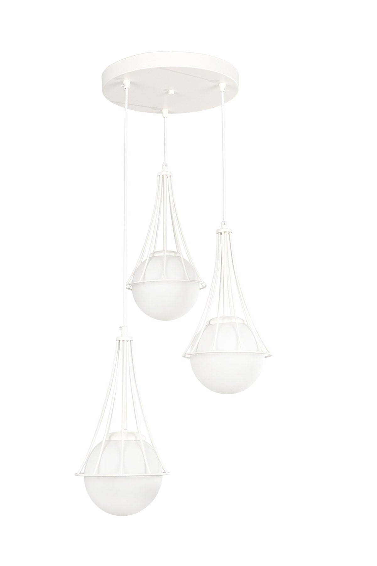 Lapis 3Rd White-White Glop Glass Chandelier