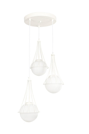 Lapis 3Rd White-White Glop Glass Chandelier