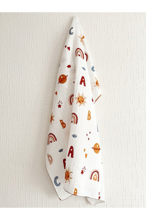 Multi-Purpose Muslin Blanket 80X90 Cm Baby & Child & Newborn Color Letter Muslin Blanket, Muslin Cloth
