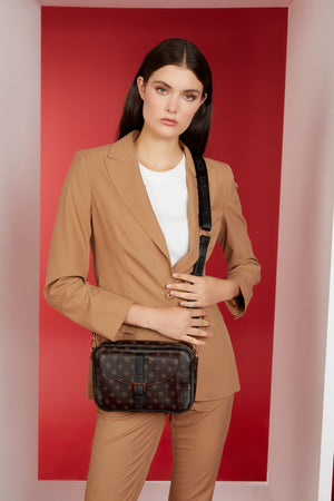 Coffee Monogram Women Shoulder Bag 05Po23Y1726