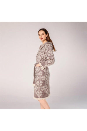 Square Mosaic Patterned Women's Peshtemal Beach Robe - Swordslife
