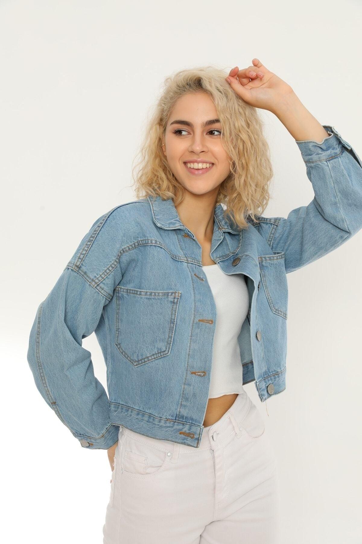 Blue Crop Denim Jacket Zyn-58080 - Swordslife