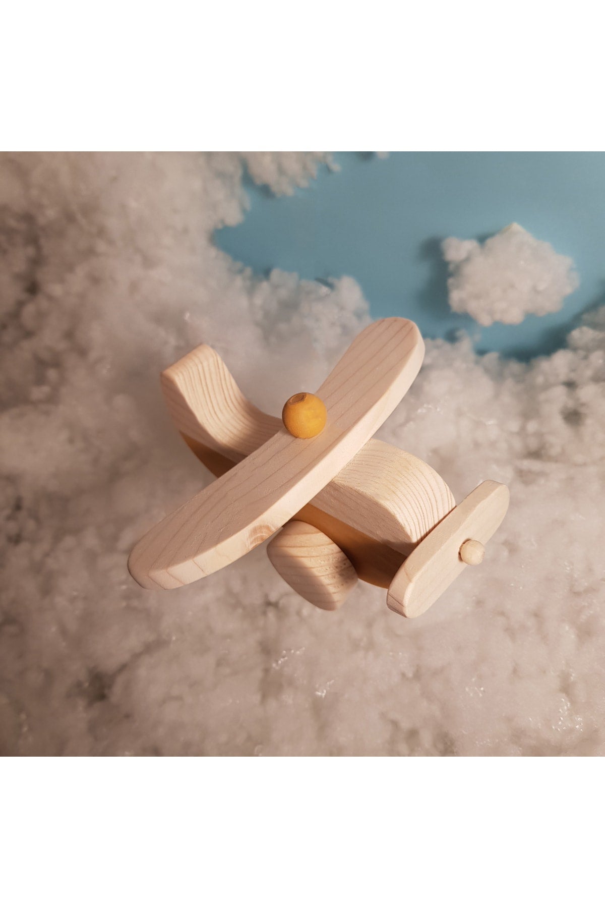 Handmade Wooden Toy Airplane, Educational, Creative, Vintage And Natural And Safe Wooden Baby Toy