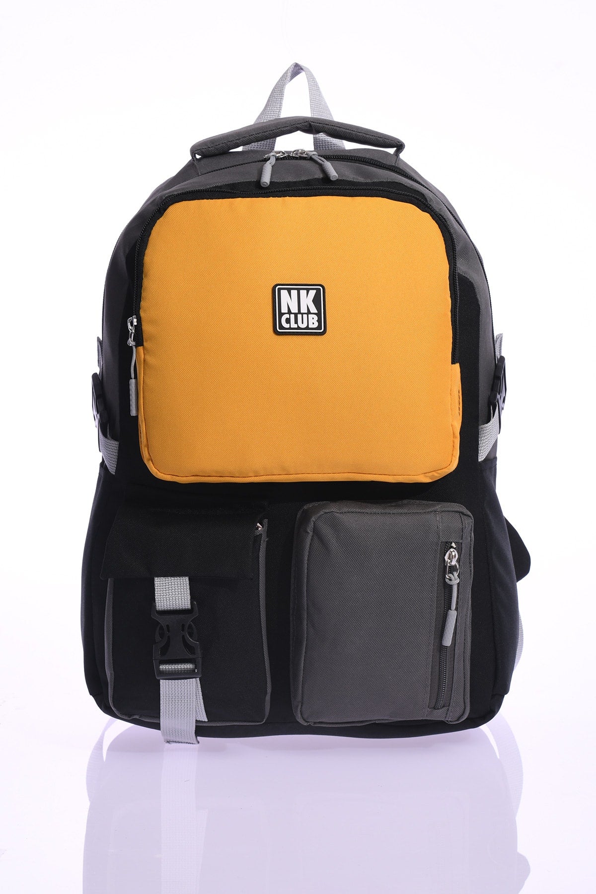 Hkn 9012 Primary School Backpack School Bag Multi Compartment Student Mustard