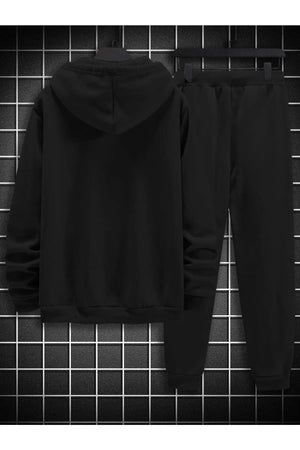 Men'S Black Vertical Oversize Tracksuit Set