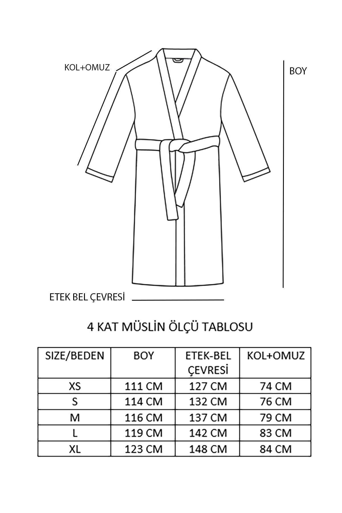 Unisex Anthracite 4 Layer Muslin Dressing Gown / Bathrobe /kimono - Swordslife