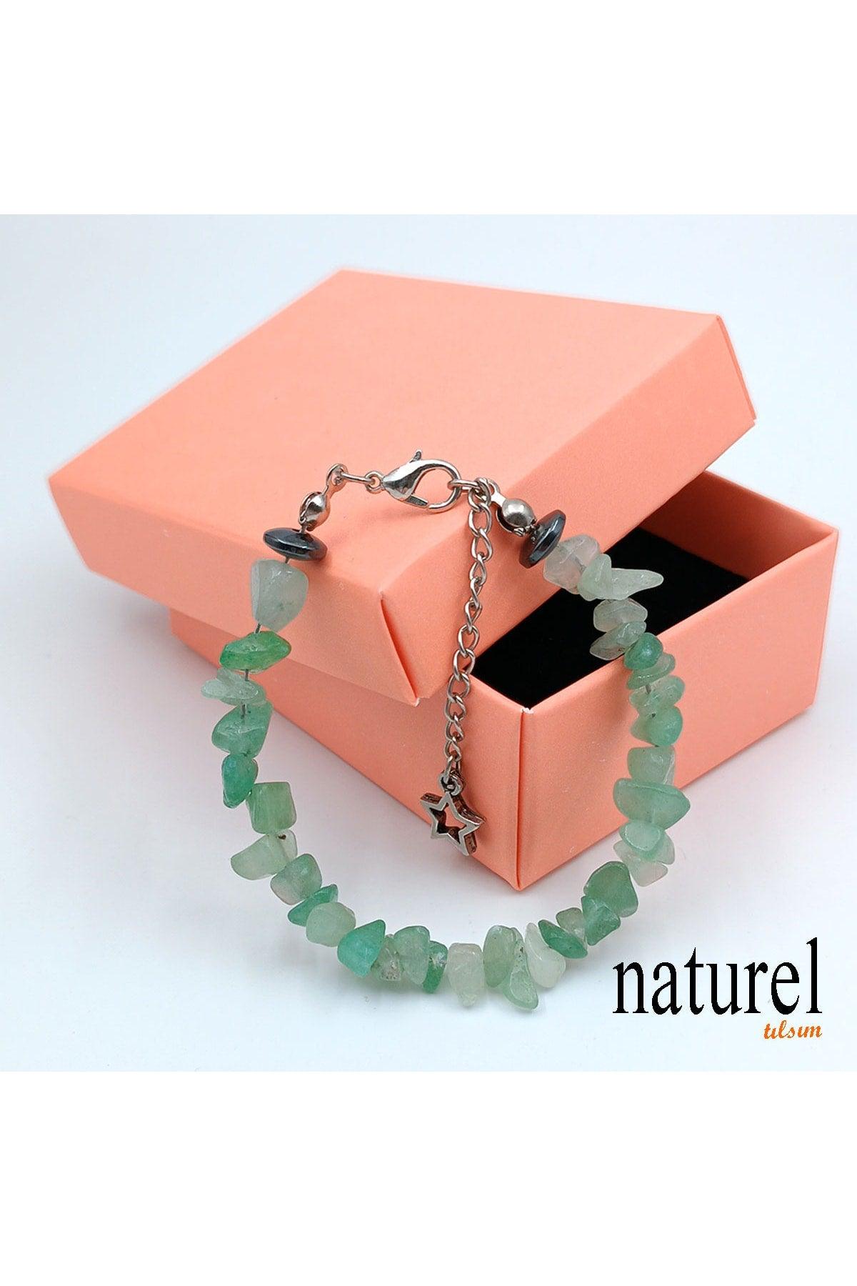 Natural Stone Aventurine Women's Bracelet - Broken Natural Stone - Luck/Fortune Opening Natural Healing Stone Aventurine - Swordslife