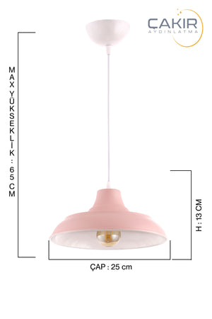 Pink Single Pendant Lamp Chandelier With Bow Finish - Çakır Avize