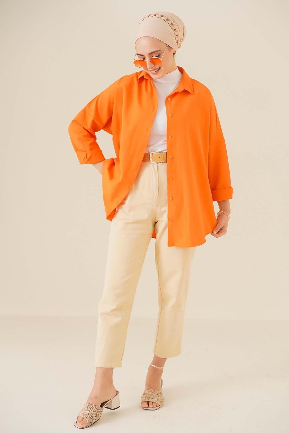 Oversize Basic Shirt Orange - Swordslife