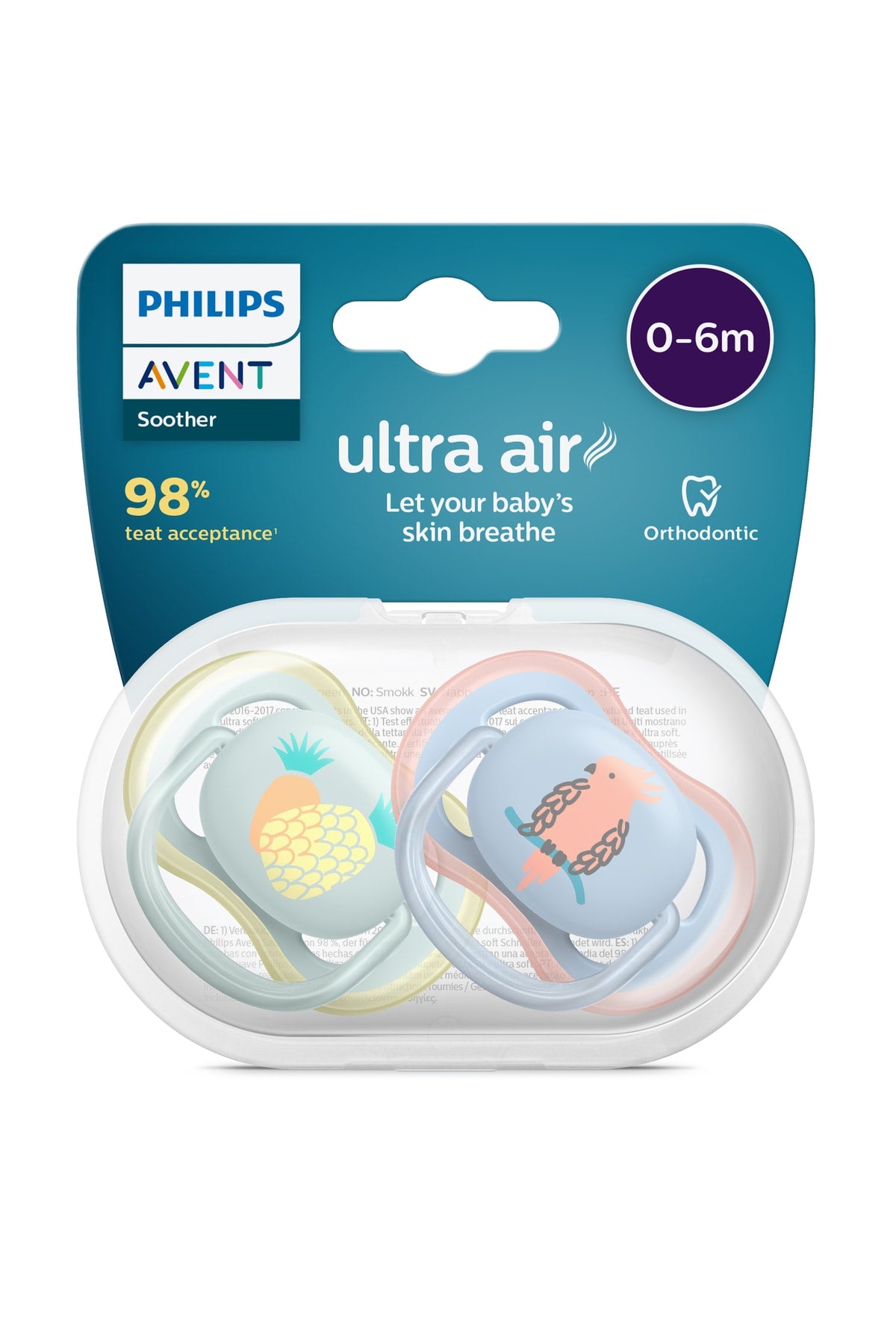 Scf085 12 Ultra Air Pacifier 0 6 Months 2 Pairs Male