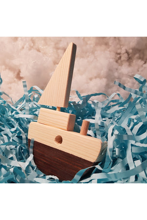 Handmade Wooden Toy Baby Ship Children'S Imagination Gift Toy