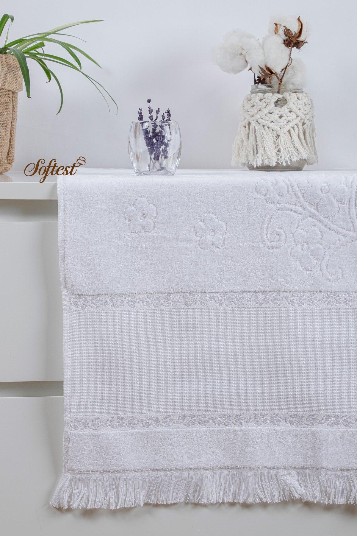 4 Pieces 50x90 Etamine Hollow Fringed Towel Set, Dowery Jacquard Towel, Embroidery Towel - Swordslife