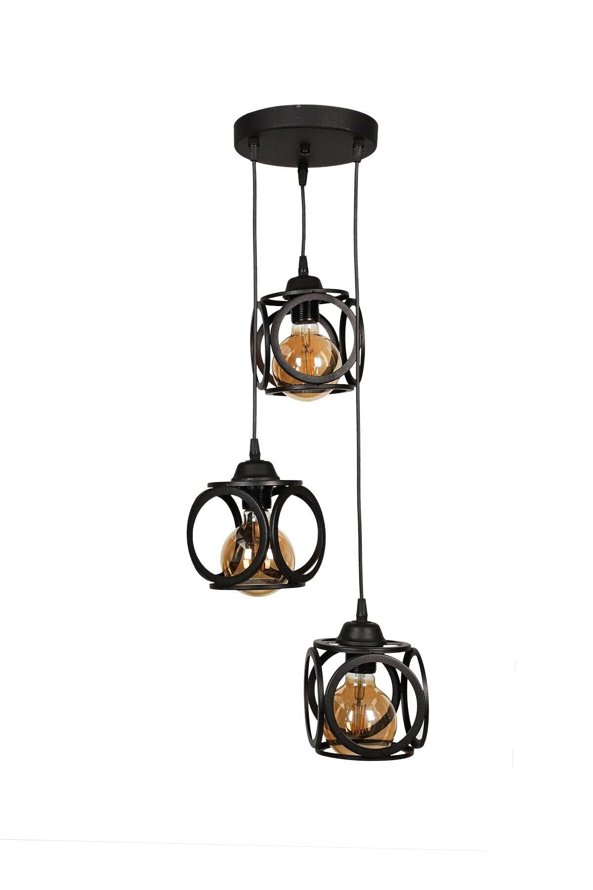 Savaş Triple Chandelier Black