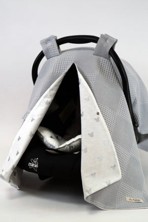 Gray Mickey Mouse Stroller Cover And Cushion