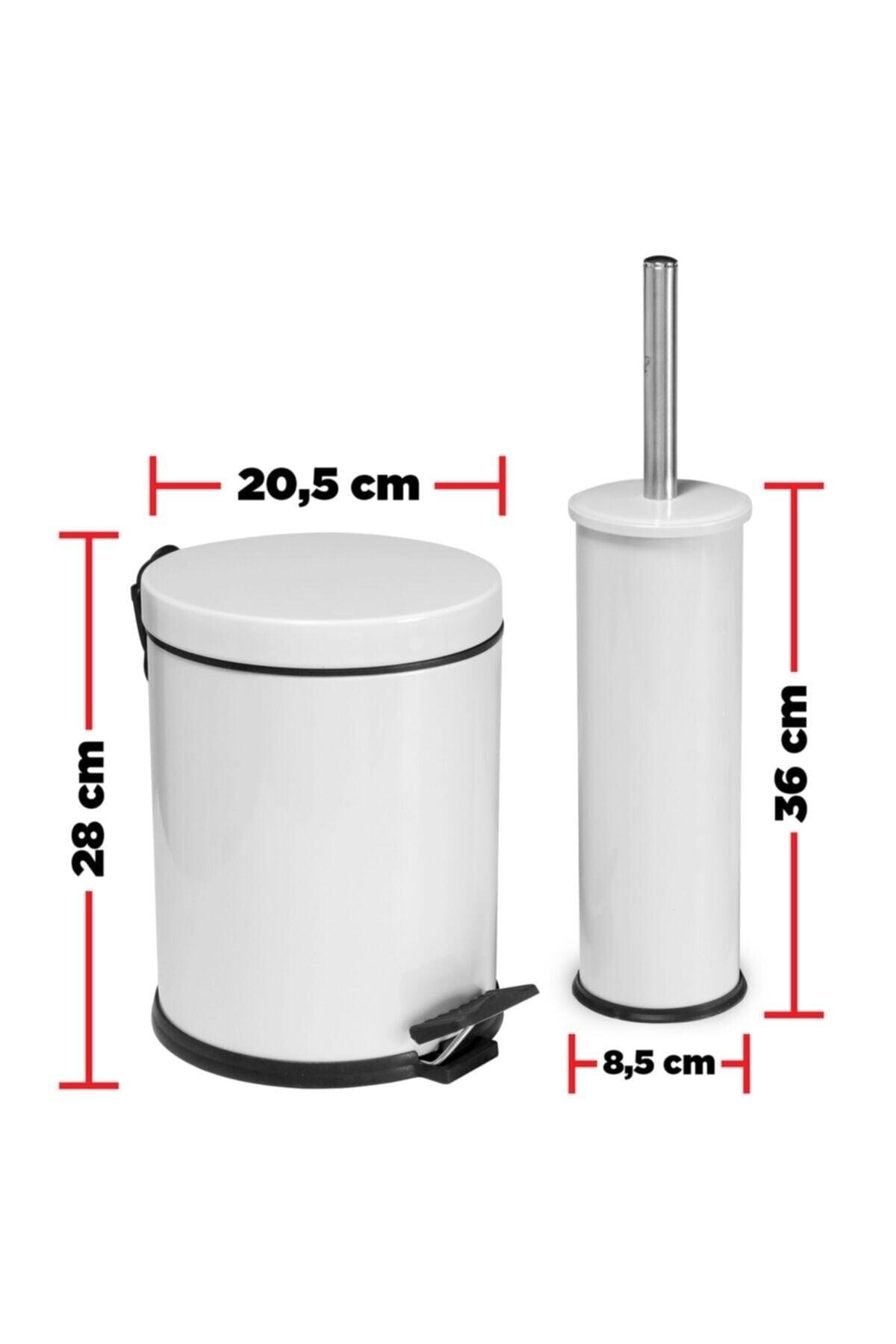 5 Liter 2 Liter Dustbin Bathroom Set White - Swordslife