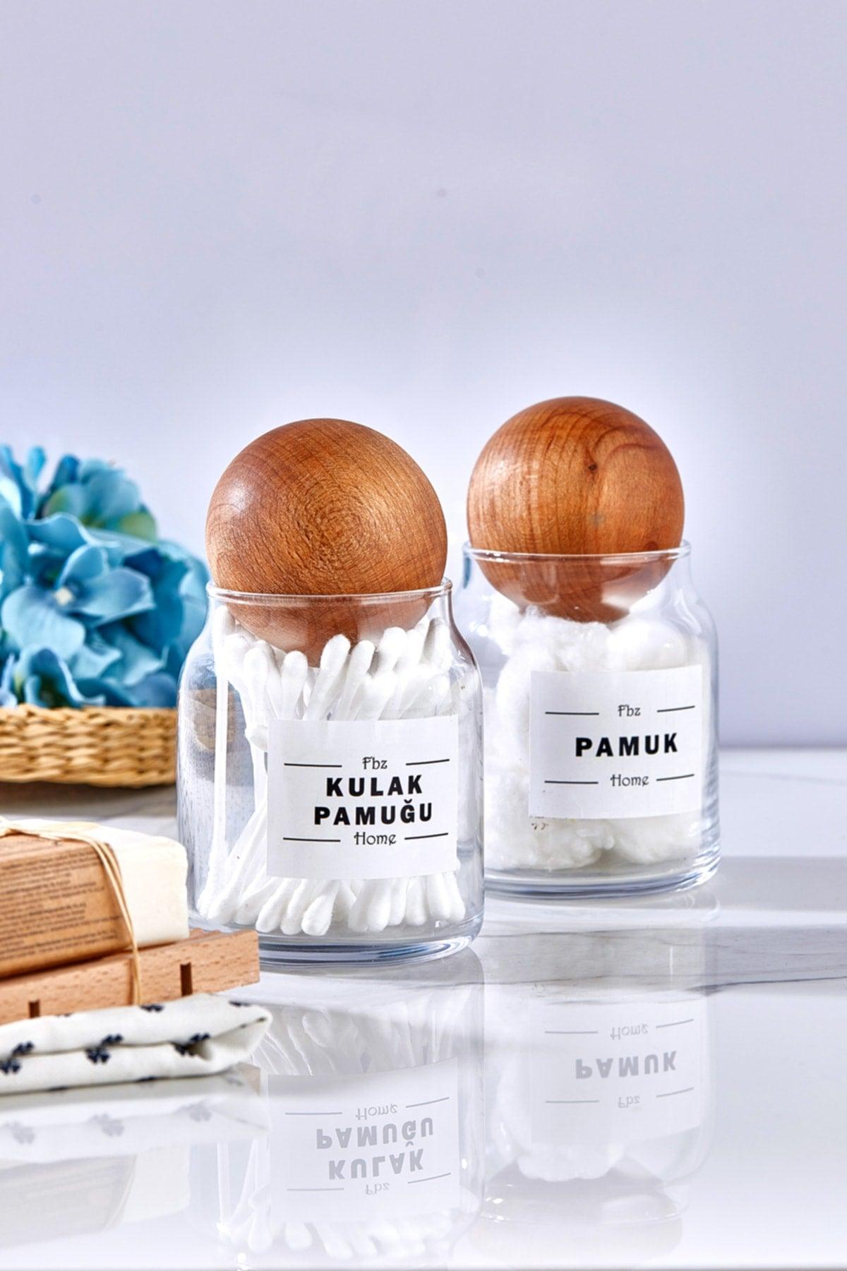 Glass Decorative Ball Lid Ear Chop And Cotton Jar 300 Ml - Swordslife