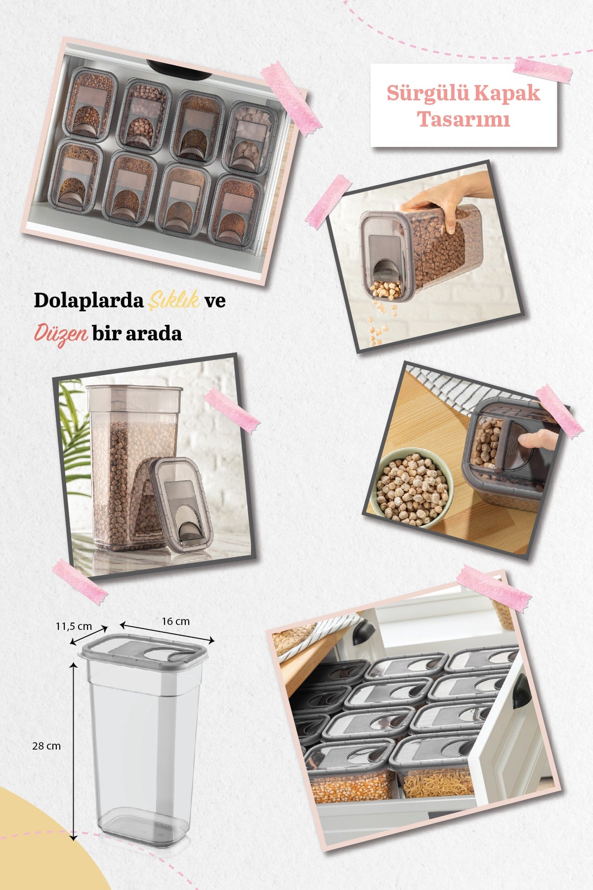 12 Pieces Tiny Labeled Storage Container With Sliding Lid - Jumbo Rectangular Food Container Jar 12X3.2 Lt