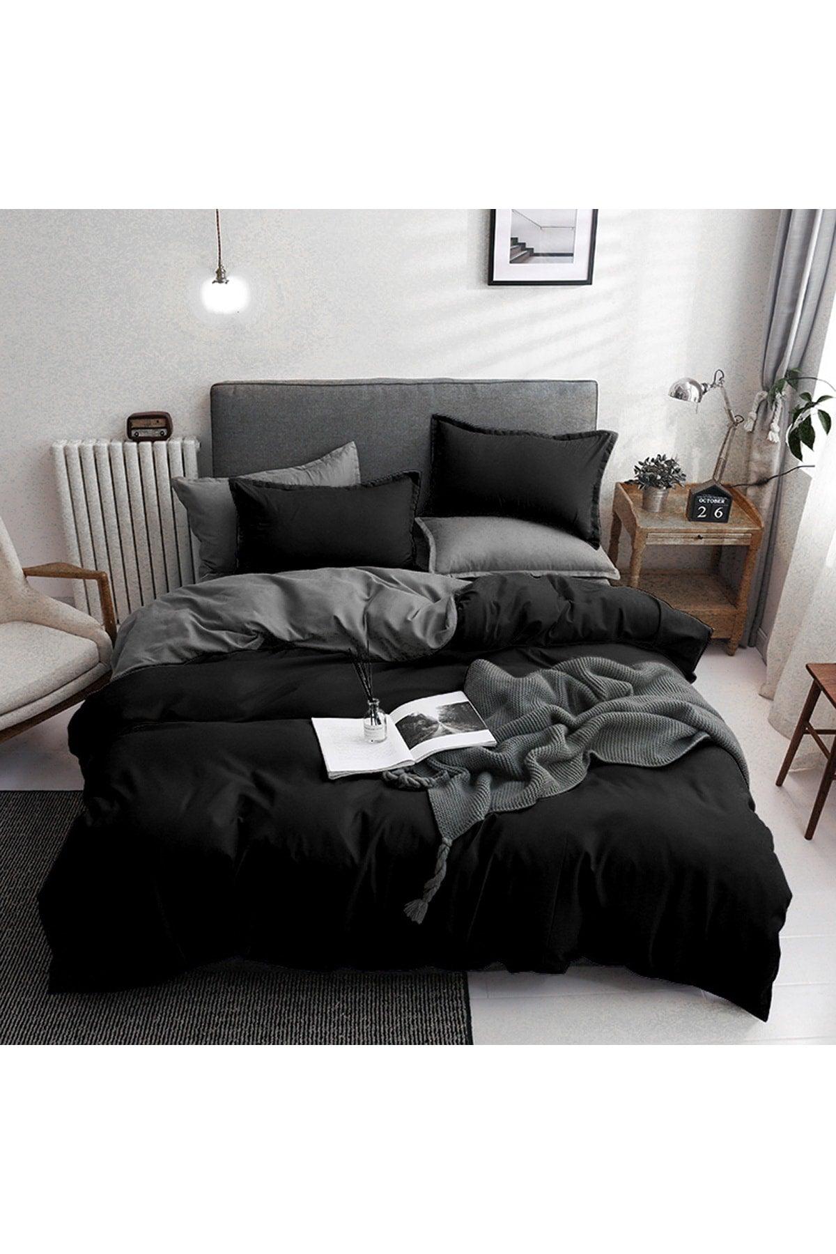 Mature Duvet Cover Set Double Basic Black-Smoked - Swordslife