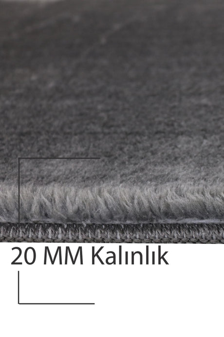 Post Plush Non-Slip Rabbit Feather Closet Set Oval Anthracite 60x100+60x50 - Swordslife