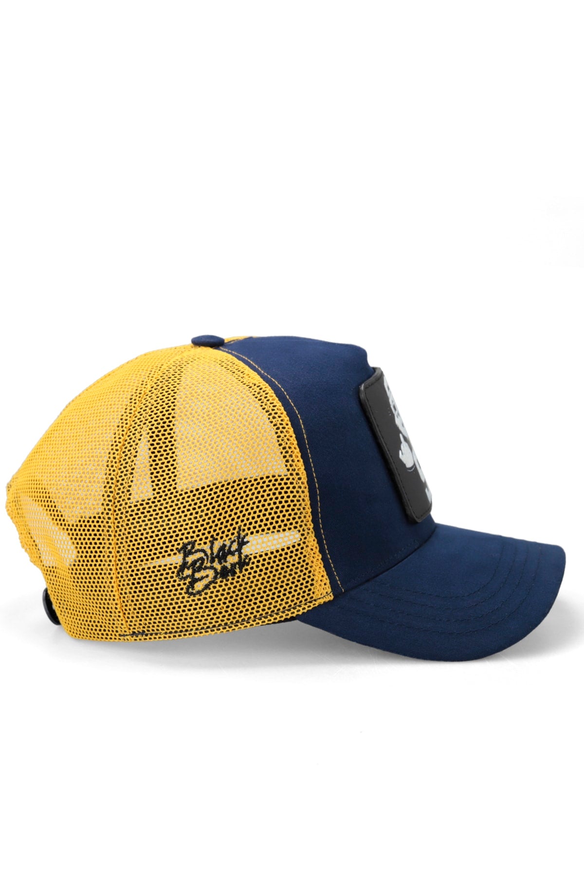 V1 Trucker Footballer - Unisex Navy Blue-Yellow Hat (Cap) With 32 Code Logo