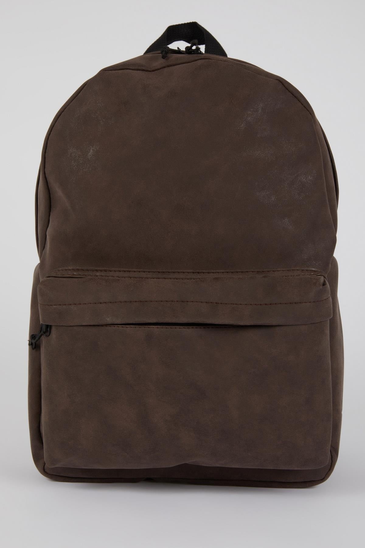 Men'S Large Faux Leather Backpack