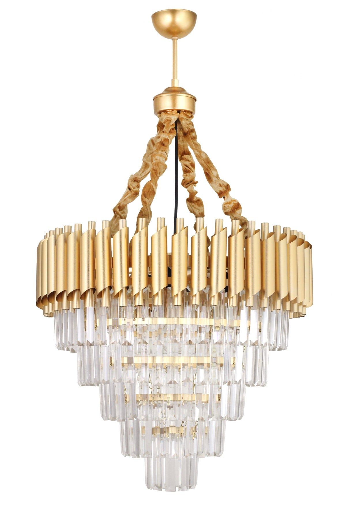 Palmira 55' Crystal Stone Luxury Chandelier - (yellow-gilt)