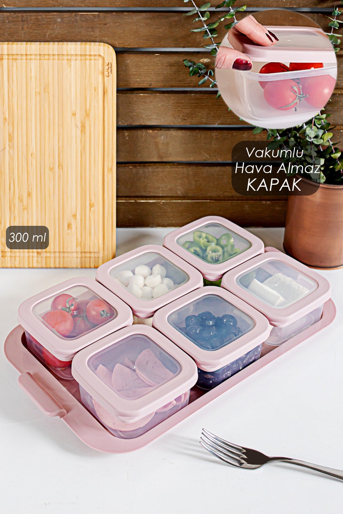 6-Piece Breakfast Storage Container with Tray Silicone Lid Storage Container with Lid Breakfast Set